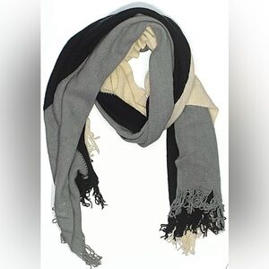 DONNI Tri-Colored Black, Gray & Cream Knit Scarf
